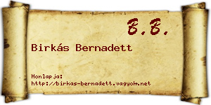 Birkás Bernadett névjegykártya