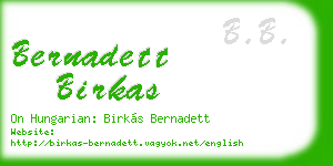 bernadett birkas business card